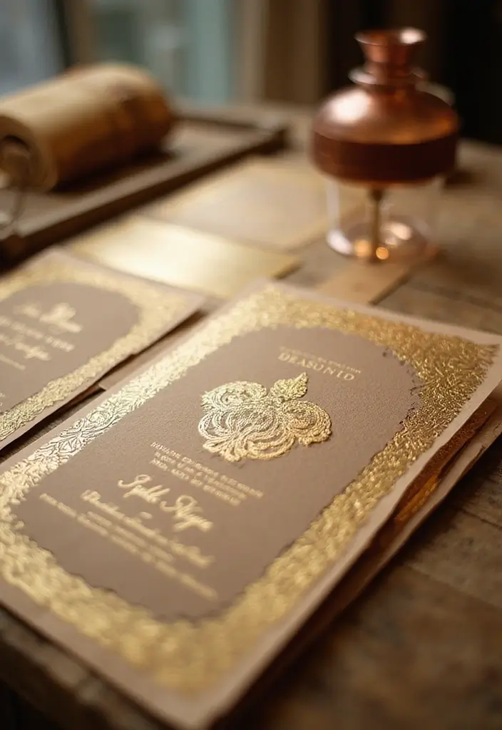 30 Bridal Shower Invitation Ideas That Set the Perfect Tone - 30. Eco-Friendly Foil Invites