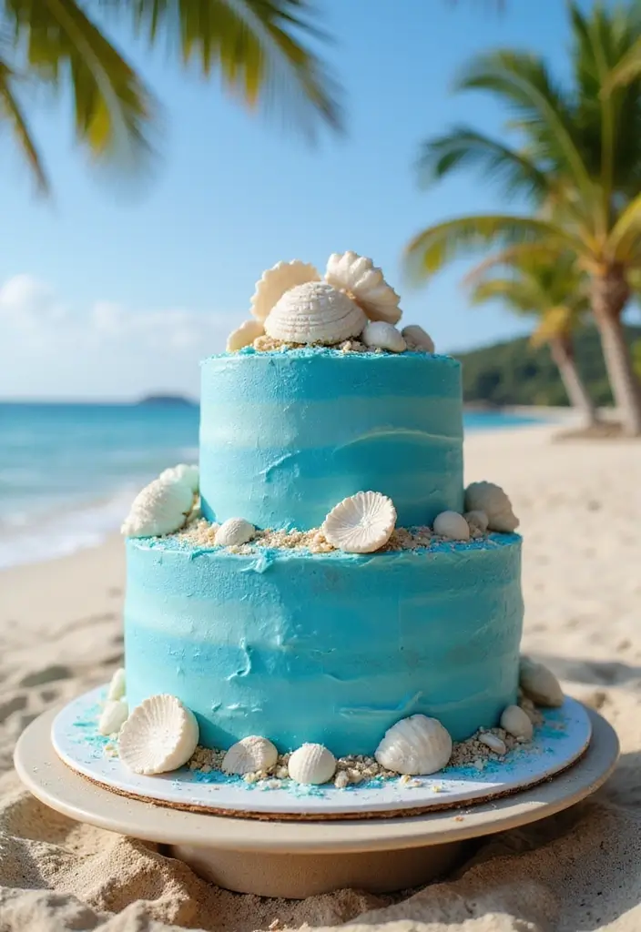 30 Couple Birthday Cake Ideas That Celebrate Love in Style - 1. Beach Bliss Cake