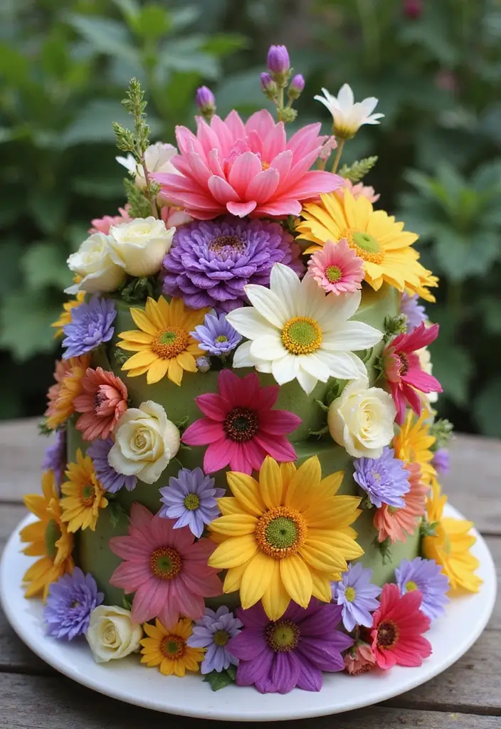 30 Couple Birthday Cake Ideas That Celebrate Love in Style - 20. Garden Floral Cake