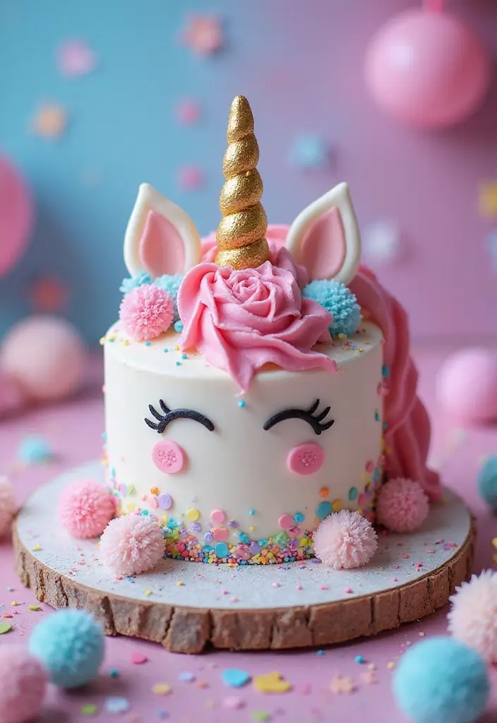 30 Couple Birthday Cake Ideas That Celebrate Love in Style - 21. Whimsical Unicorn Cake