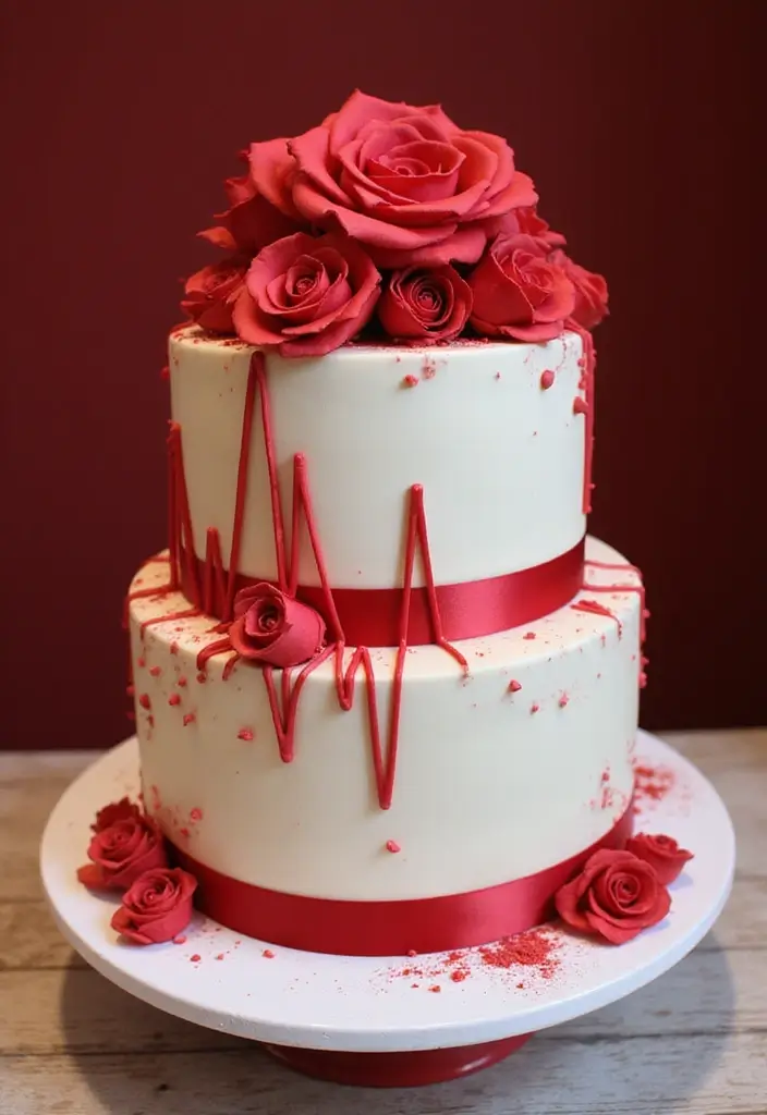 30 Couple Birthday Cake Ideas That Celebrate Love in Style - 25. Sweet Heartbeat Cake