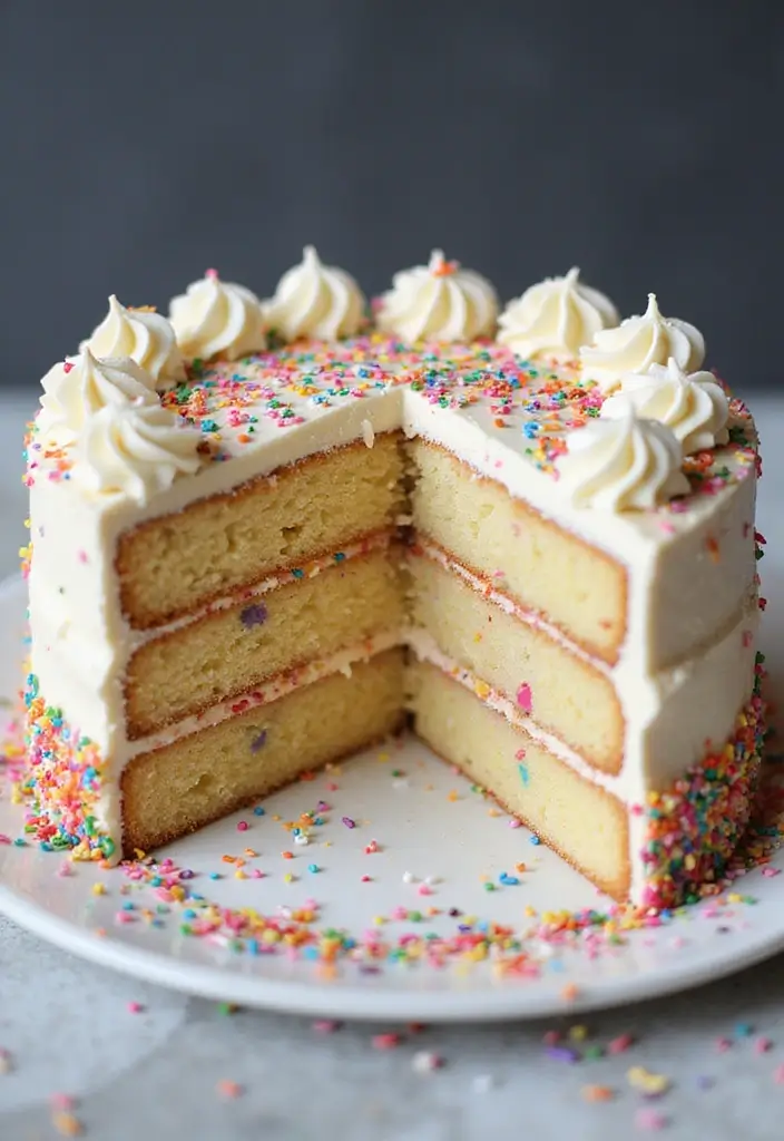 30 Couple Birthday Cake Ideas That Celebrate Love in Style - 28. Confetti Surprise Cake