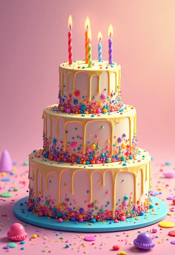 30 Couple Birthday Cake Ideas That Celebrate Love in Style - 29. Color Splash Cake