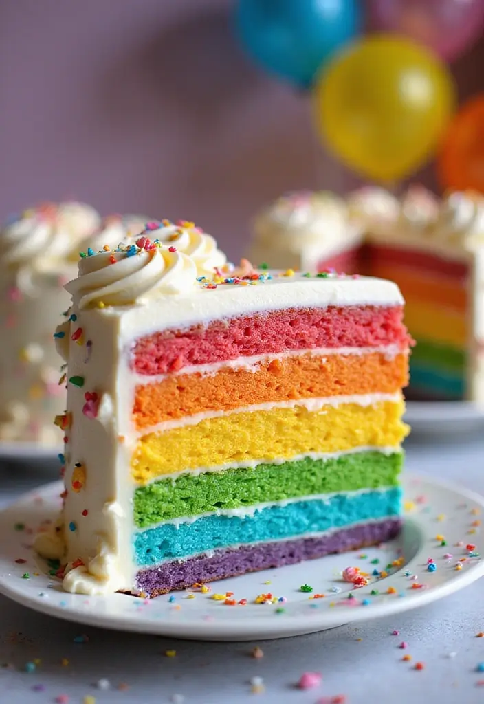 30 Couple Birthday Cake Ideas That Celebrate Love in Style - 7. Whimsical Rainbow Cake