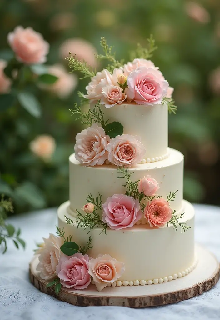 30 Couple Birthday Cake Ideas That Celebrate Love in Style - 9. Sweetheart Floral Cake