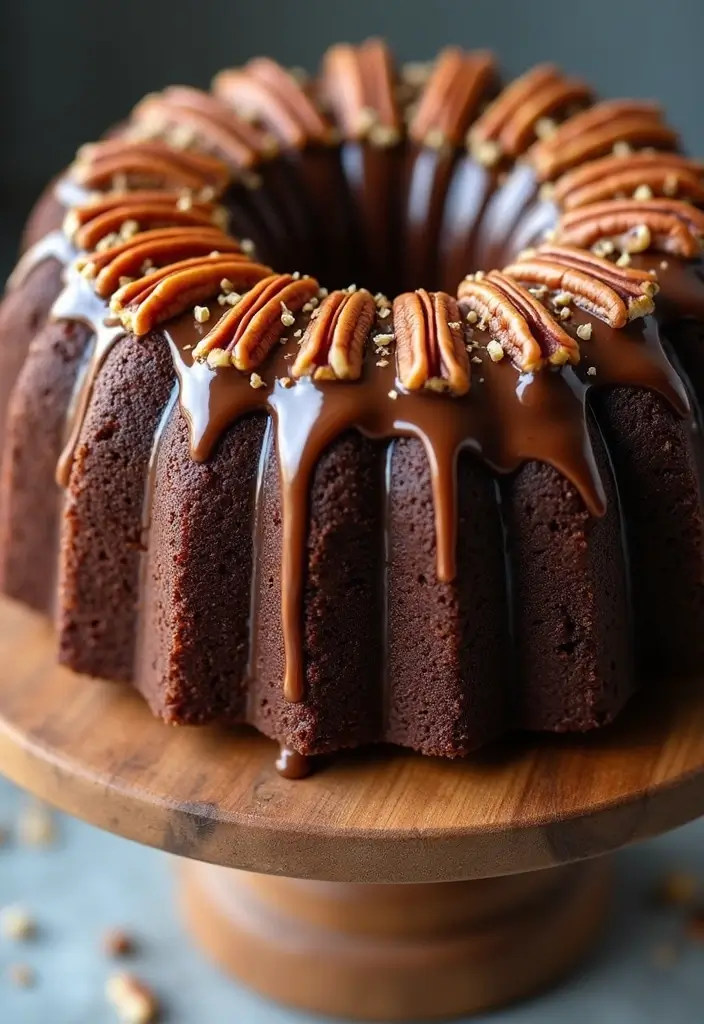 30 Cowboy Cake Ideas for a Western-Inspired Celebration - 12. Chocolate Fudge Pecan Cake