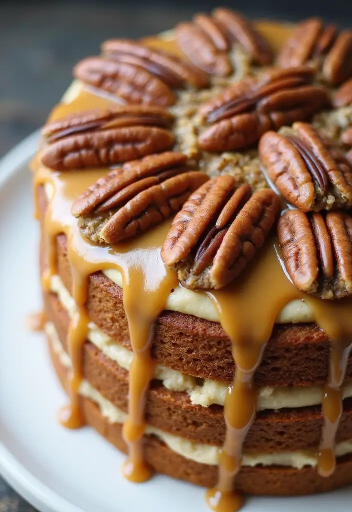 30 Cowboy Cake Ideas for a Western-Inspired Celebration - 19. Pecan Pie Layer Cake