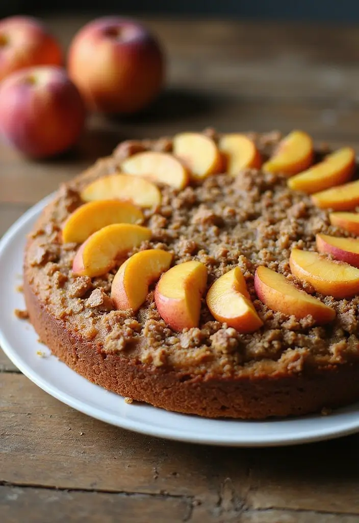 30 Cowboy Cake Ideas for a Western-Inspired Celebration - 21. Rustic Peach Crisp Cake