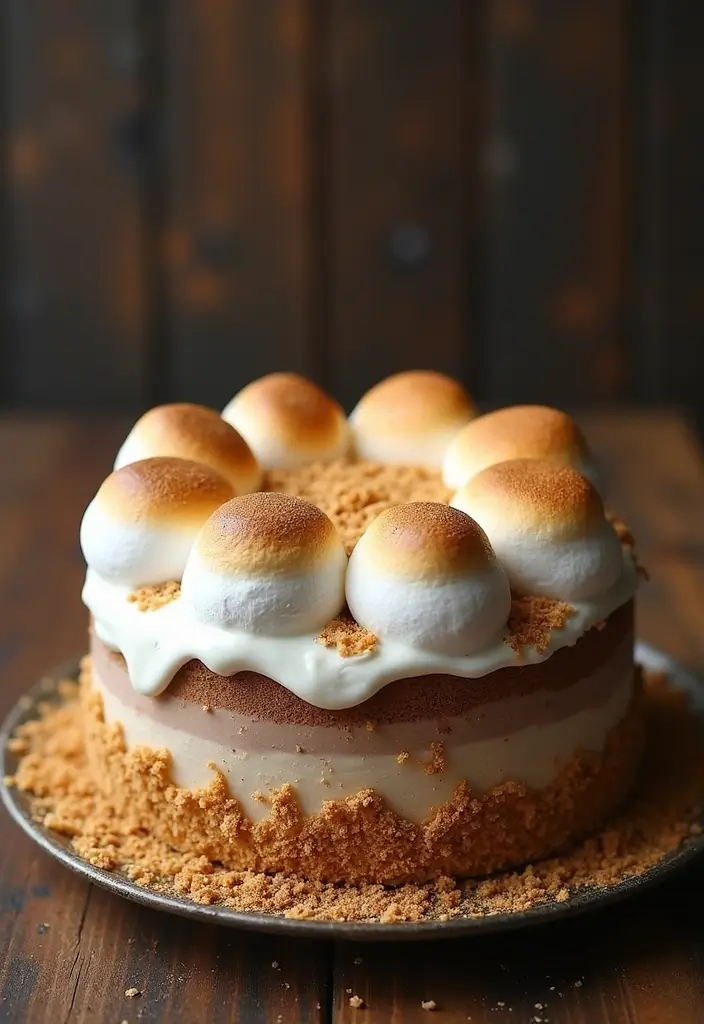 30 Cowboy Cake Ideas for a Western-Inspired Celebration - 23. S'mores Cake