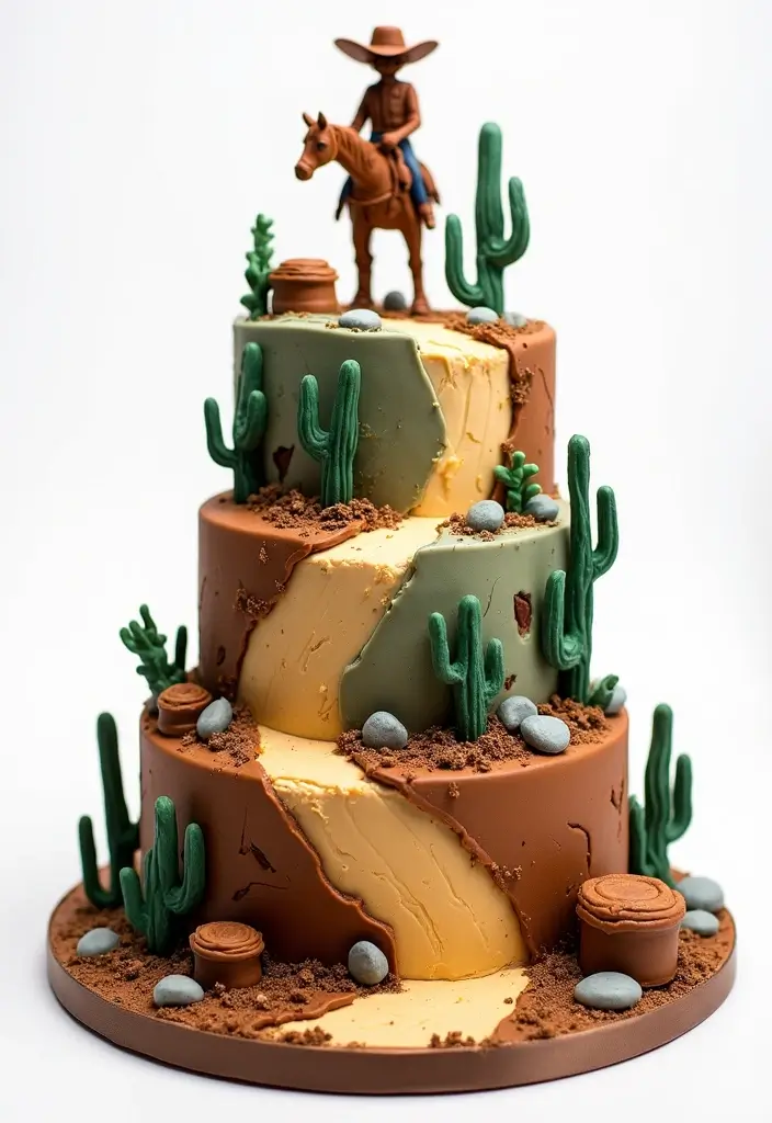 30 Cowboy Cake Ideas for a Western-Inspired Celebration - 25. Cowboy Trail Cake