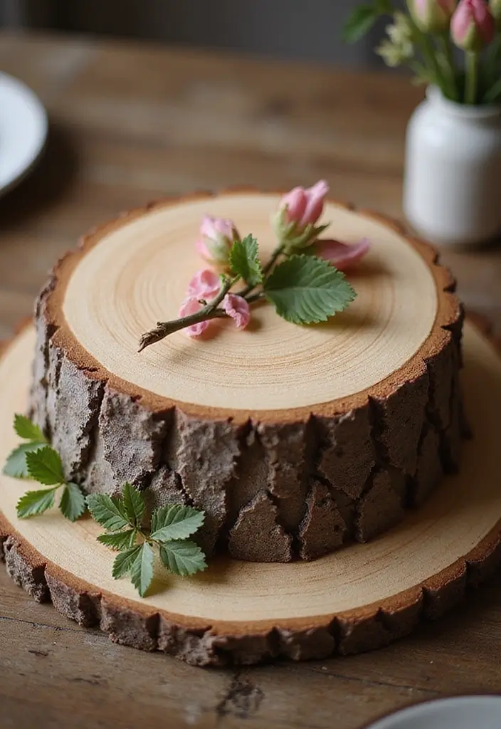 30 Cowboy Cake Ideas for a Western-Inspired Celebration - 5. Rustic Wood Slice Cake