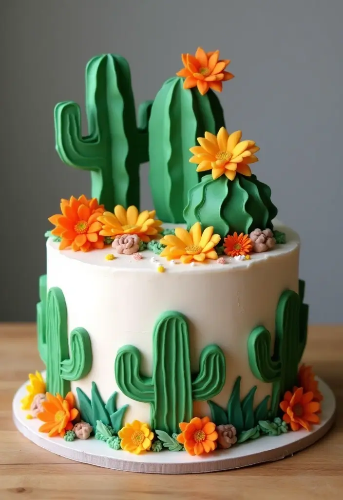 30 Cowboy Cake Ideas for a Western-Inspired Celebration - 7. Cactus Cake