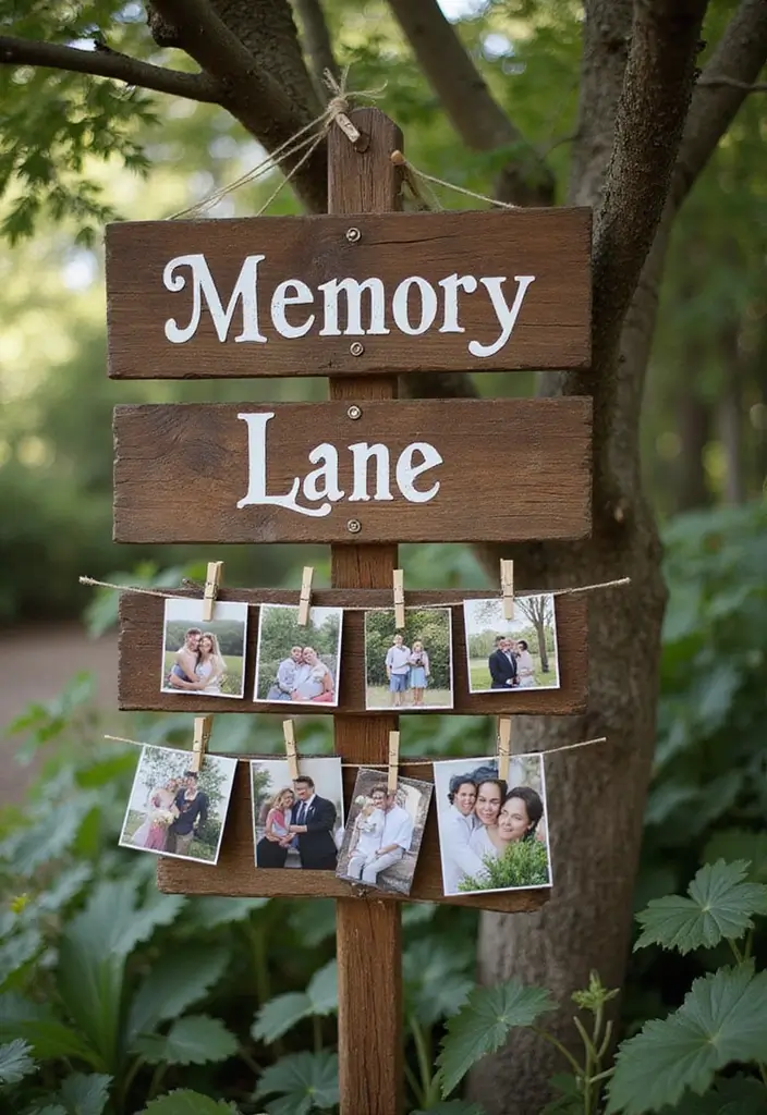 30 Creative Bridal Shower Sign Ideas That Add a Perfect Touch 62 30 Creative Bridal Shower Sign Ideas That Add a Perfect Touch - 12. Memory Lane Sign