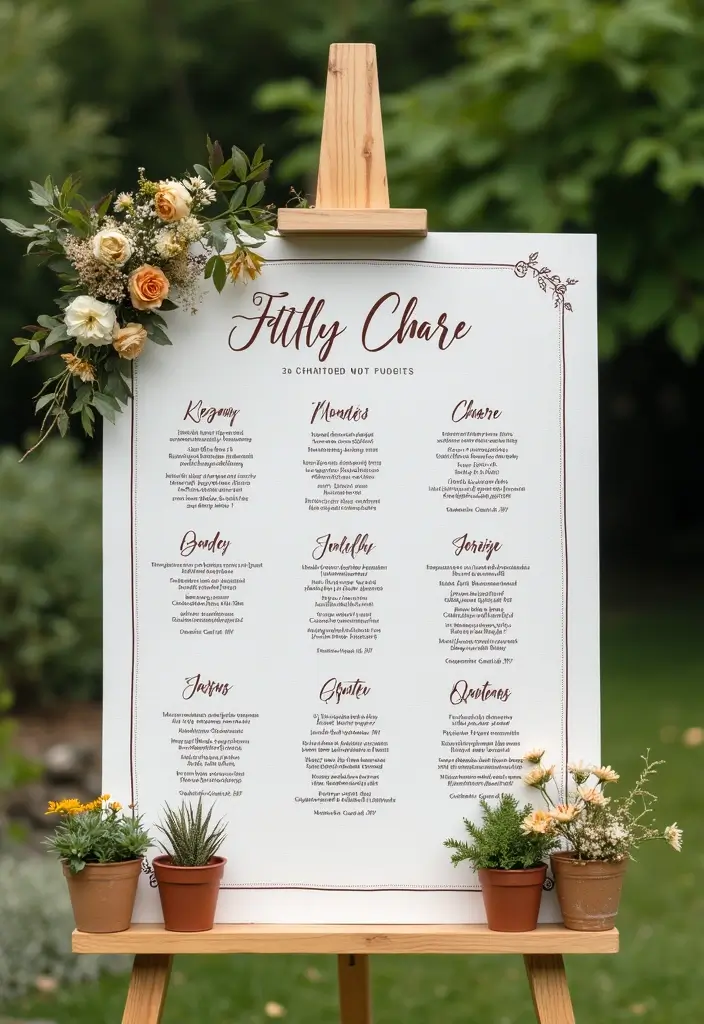 30 Creative Bridal Shower Sign Ideas That Add a Perfect Touch 8 30 Creative Bridal Shower Sign Ideas That Add a Perfect Touch - 2. Eco-Friendly Seating Chart