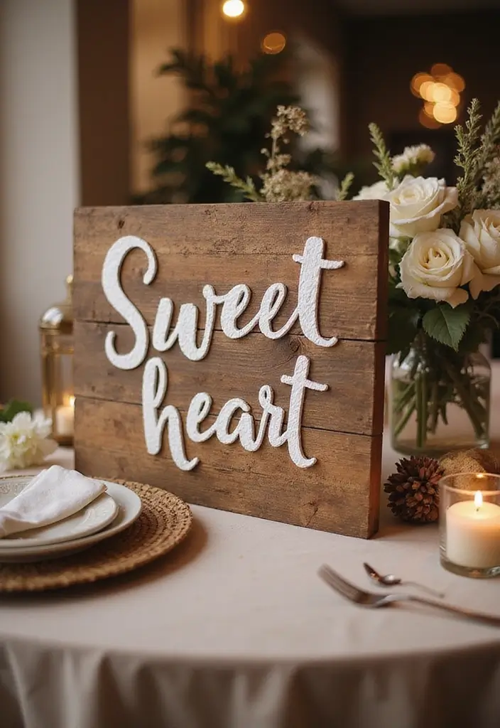 30 Creative Bridal Shower Sign Ideas That Add a Perfect Touch 126 30 Creative Bridal Shower Sign Ideas That Add a Perfect Touch - 22. Sweetheart Table Sign