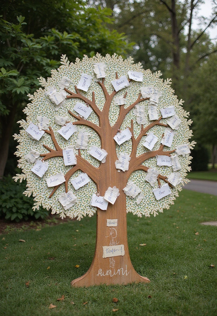 30 Creative Bridal Shower Sign Ideas That Add a Perfect Touch 140 30 Creative Bridal Shower Sign Ideas That Add a Perfect Touch - 24. Family Tree Sign