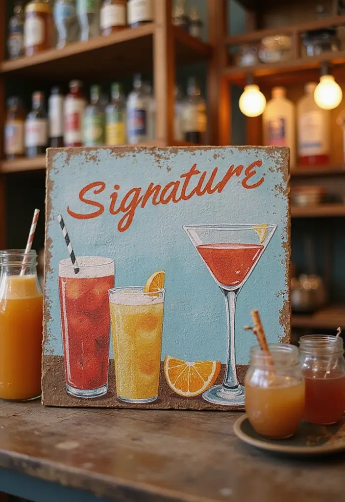 30 Creative Bridal Shower Sign Ideas That Add a Perfect Touch 145 30 Creative Bridal Shower Sign Ideas That Add a Perfect Touch - 25. Signature Drink Sign