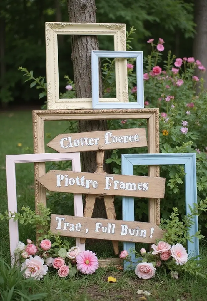 30 Creative Bridal Shower Sign Ideas That Add a Perfect Touch 27 30 Creative Bridal Shower Sign Ideas That Add a Perfect Touch - 5. Vintage Picture Frame Signs