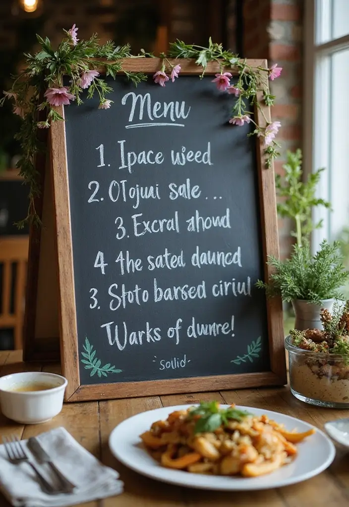 30 Creative Bridal Shower Sign Ideas That Add a Perfect Touch 32 30 Creative Bridal Shower Sign Ideas That Add a Perfect Touch - 6. Chalkboard Menu Sign