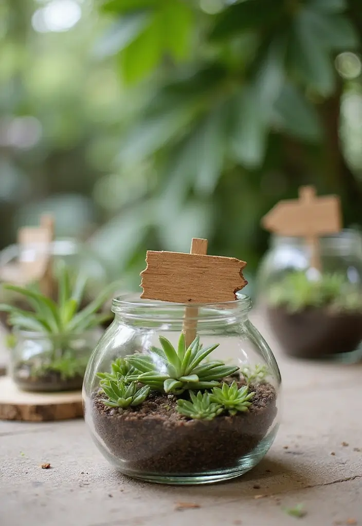 30 Creative Bridal Shower Sign Ideas That Add a Perfect Touch 49 30 Creative Bridal Shower Sign Ideas That Add a Perfect Touch - 9. Terrarium Centerpiece Signs