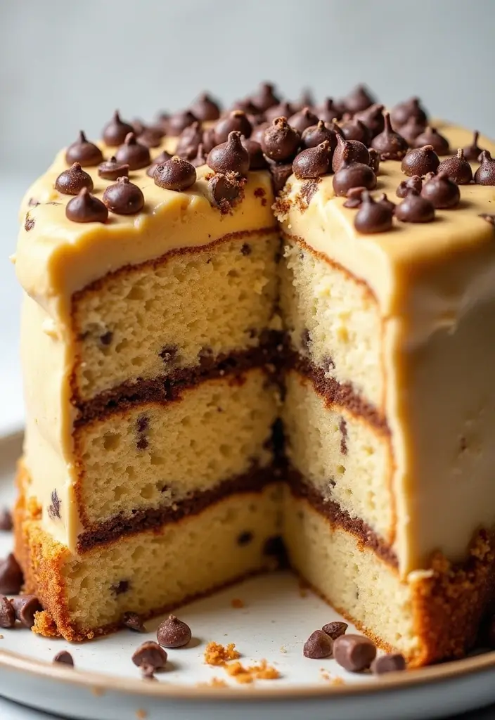 30 Elegant 50th Anniversary Cake Ideas for a Golden Celebration - 17. Golden Chocolate Chip Cookie Cake