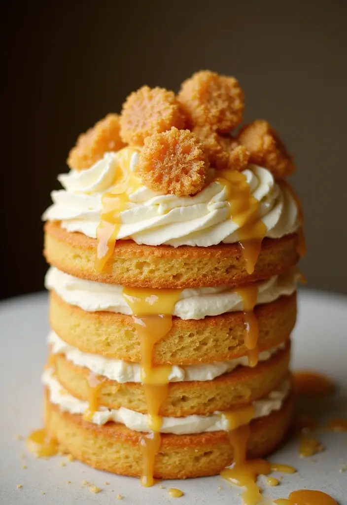 30 Elegant 50th Anniversary Cake Ideas for a Golden Celebration - 24. Golden Honeycomb Cake