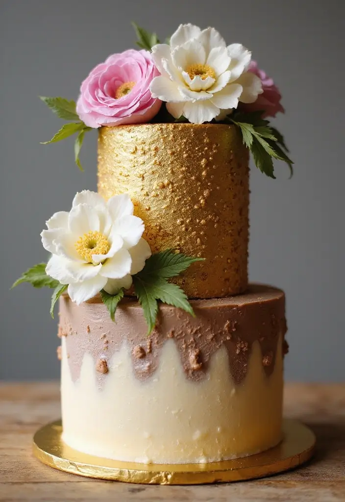 30 Elegant 50th Anniversary Cake Ideas for a Golden Celebration - 30. Golden Celebration Cake
