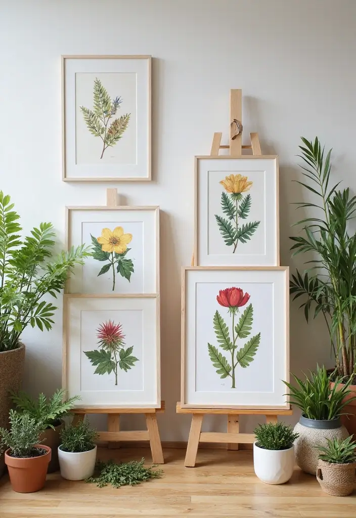 30 Elegant Bridal Shower Centerpiece Ideas That’ll Impress Guests 60 30 Elegant Bridal Shower Centerpiece Ideas That’ll Impress Guests - 10. Botanical Prints and Frames