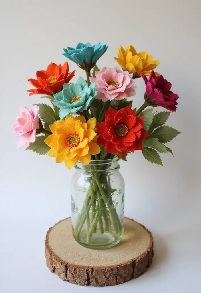 30 Elegant Bridal Shower Centerpiece Ideas That’ll Impress Guests 117 30 Elegant Bridal Shower Centerpiece Ideas That’ll Impress Guests - 19. Eco-Friendly Fabric Flowers