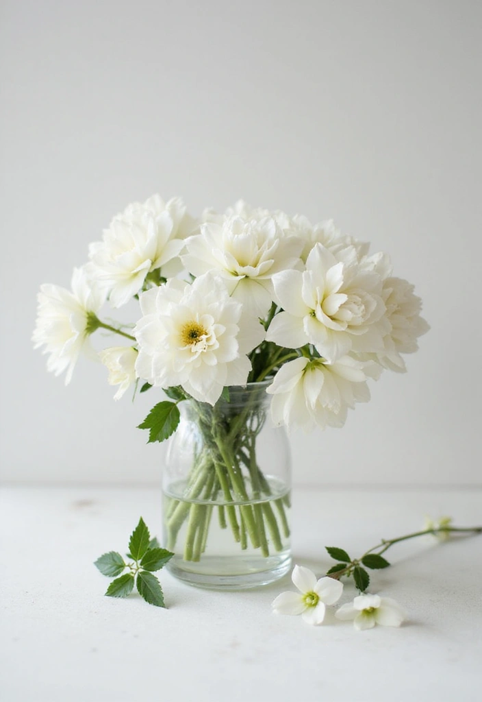 30 Elegant Bridal Shower Centerpiece Ideas That’ll Impress Guests 131 30 Elegant Bridal Shower Centerpiece Ideas That’ll Impress Guests - 21. Simple and Elegant White Floral Arrangements