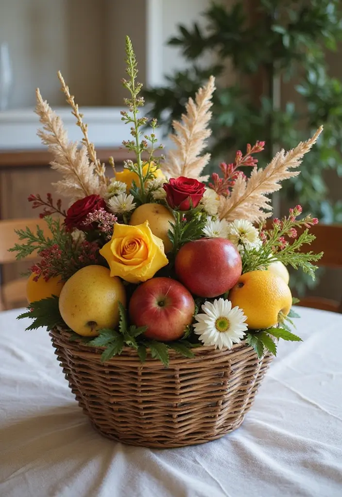 30 Elegant Bridal Shower Centerpiece Ideas That’ll Impress Guests 138 30 Elegant Bridal Shower Centerpiece Ideas That’ll Impress Guests - 22. Natural Woven Baskets