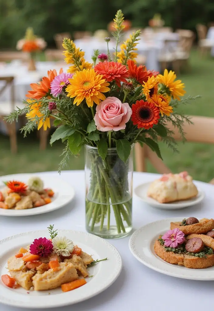 30 Elegant Bridal Shower Centerpiece Ideas That’ll Impress Guests 145 30 Elegant Bridal Shower Centerpiece Ideas That’ll Impress Guests - 23. Edible Flower Arrangements