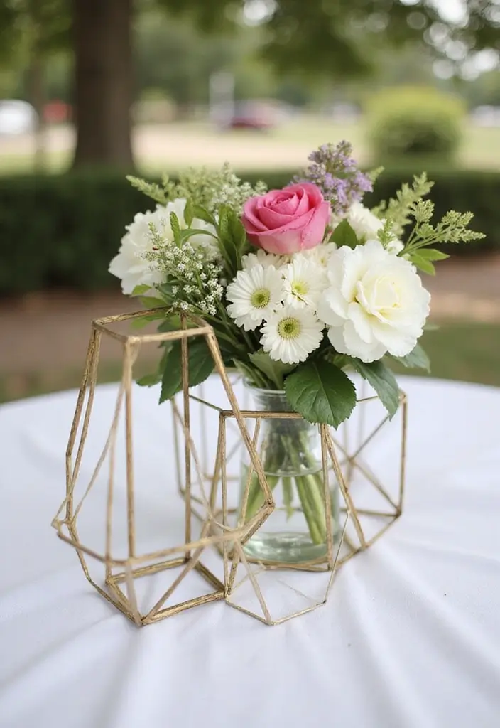 30 Elegant Bridal Shower Centerpiece Ideas That’ll Impress Guests 159 30 Elegant Bridal Shower Centerpiece Ideas That’ll Impress Guests - 25. Geometric Centerpieces