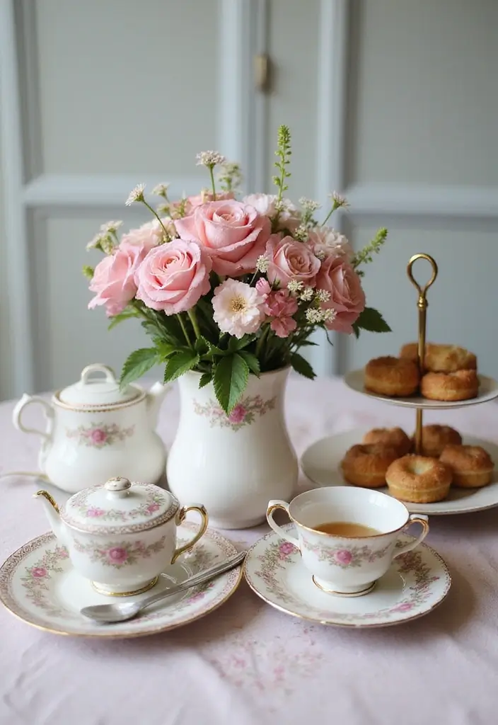 30 Elegant Bridal Shower Centerpiece Ideas That’ll Impress Guests 166 30 Elegant Bridal Shower Centerpiece Ideas That’ll Impress Guests - 26. Vintage Tea Sets