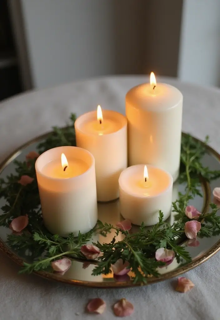 30 Elegant Bridal Shower Centerpiece Ideas That’ll Impress Guests 13 30 Elegant Bridal Shower Centerpiece Ideas That’ll Impress Guests - 3. Elegant Candle Displays