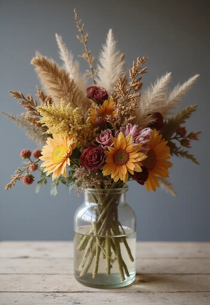 30 Elegant Bridal Shower Centerpiece Ideas That’ll Impress Guests 41 30 Elegant Bridal Shower Centerpiece Ideas That’ll Impress Guests - 7. Dried Flower Arrangements