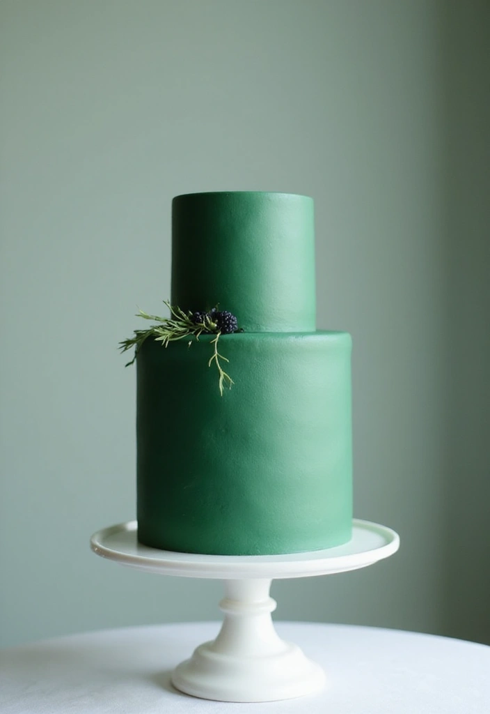 30 Emerald Green Cake Ideas for a Luxurious Wedding Celebration 84 30 Emerald Green Cake Ideas for a Luxurious Wedding Celebration - 14. Simple Elegance
