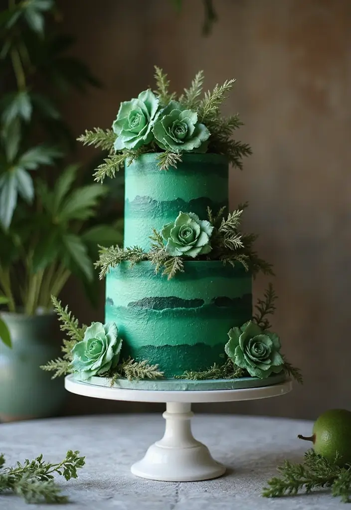 30 Emerald Green Cake Ideas for a Luxurious Wedding Celebration 119 30 Emerald Green Cake Ideas for a Luxurious Wedding Celebration - 21. Non-Traditional Flavors