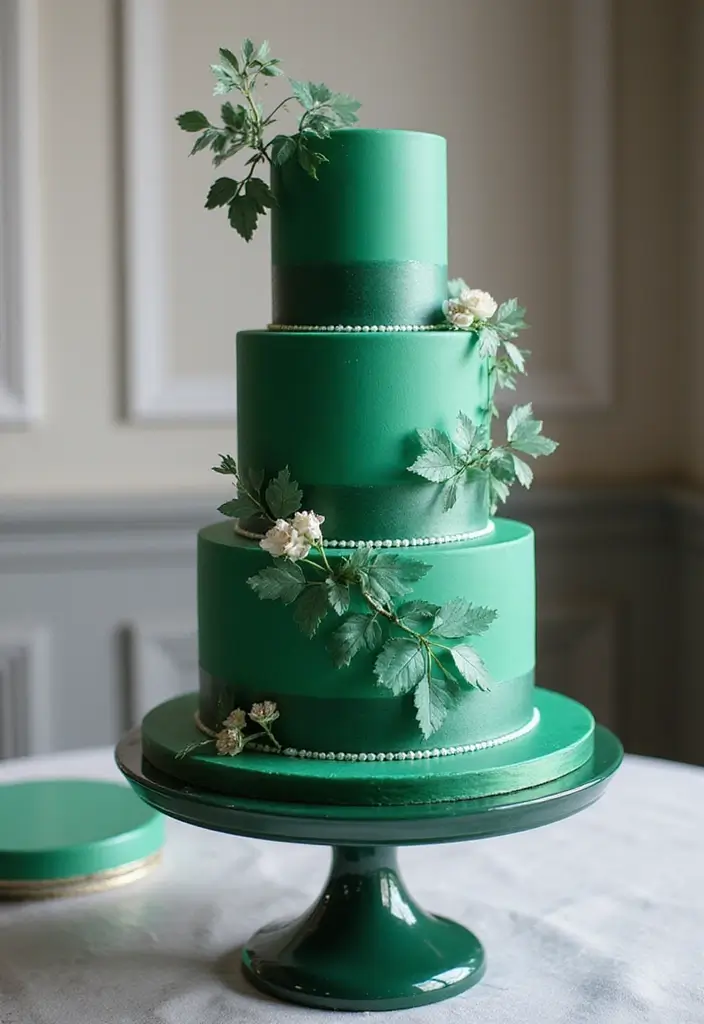 30 Emerald Green Cake Ideas for a Luxurious Wedding Celebration 138 30 Emerald Green Cake Ideas for a Luxurious Wedding Celebration - 24. Transparent Elements