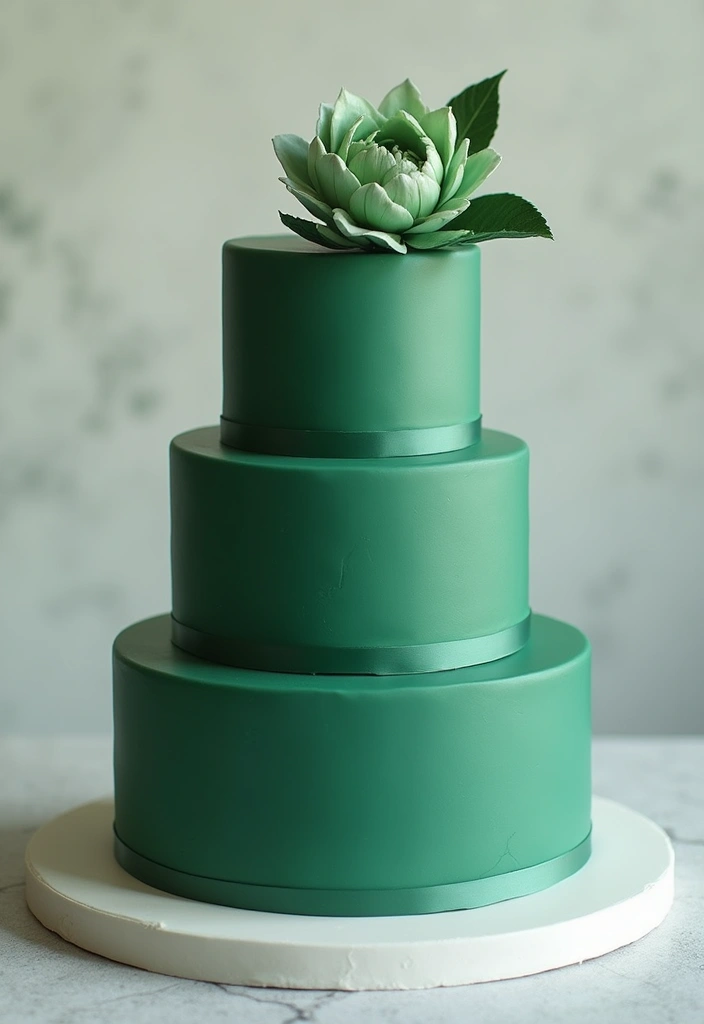 30 Emerald Green Cake Ideas for a Luxurious Wedding Celebration 36 30 Emerald Green Cake Ideas for a Luxurious Wedding Celebration - 6. Minimalist Designs