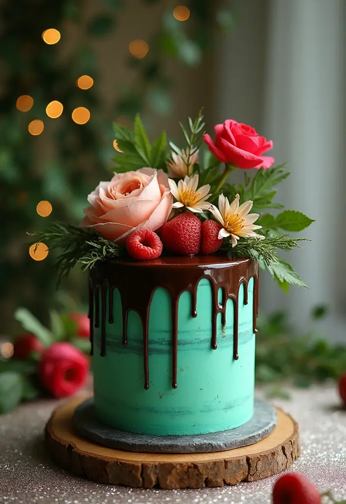 30 Emerald Green Cake Ideas for a Luxurious Wedding Celebration 46 30 Emerald Green Cake Ideas for a Luxurious Wedding Celebration - 8. Drip Cake Delight