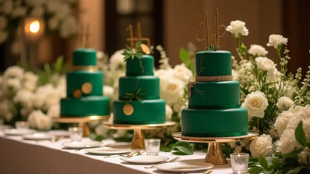 30 Emerald Green Cake Ideas for a Luxurious Wedding Celebration