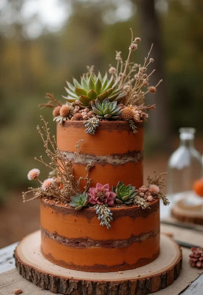 30 Floral Cake Ideas Blooming with Beauty and Elegance 64 30 Floral Cake Ideas Blooming with Beauty and Elegance - 10. Earthy Terracotta Tones