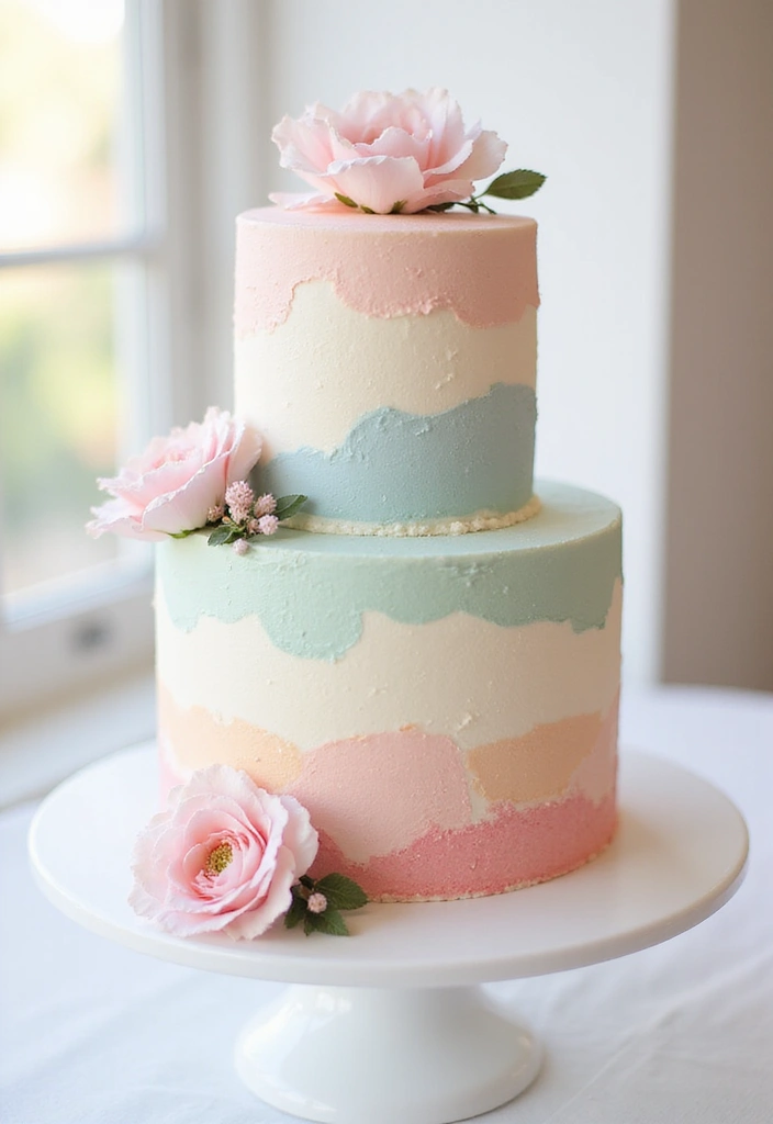 30 Floral Cake Ideas Blooming with Beauty and Elegance 71 30 Floral Cake Ideas Blooming with Beauty and Elegance - 11. Watercolor Floral Masterpiece