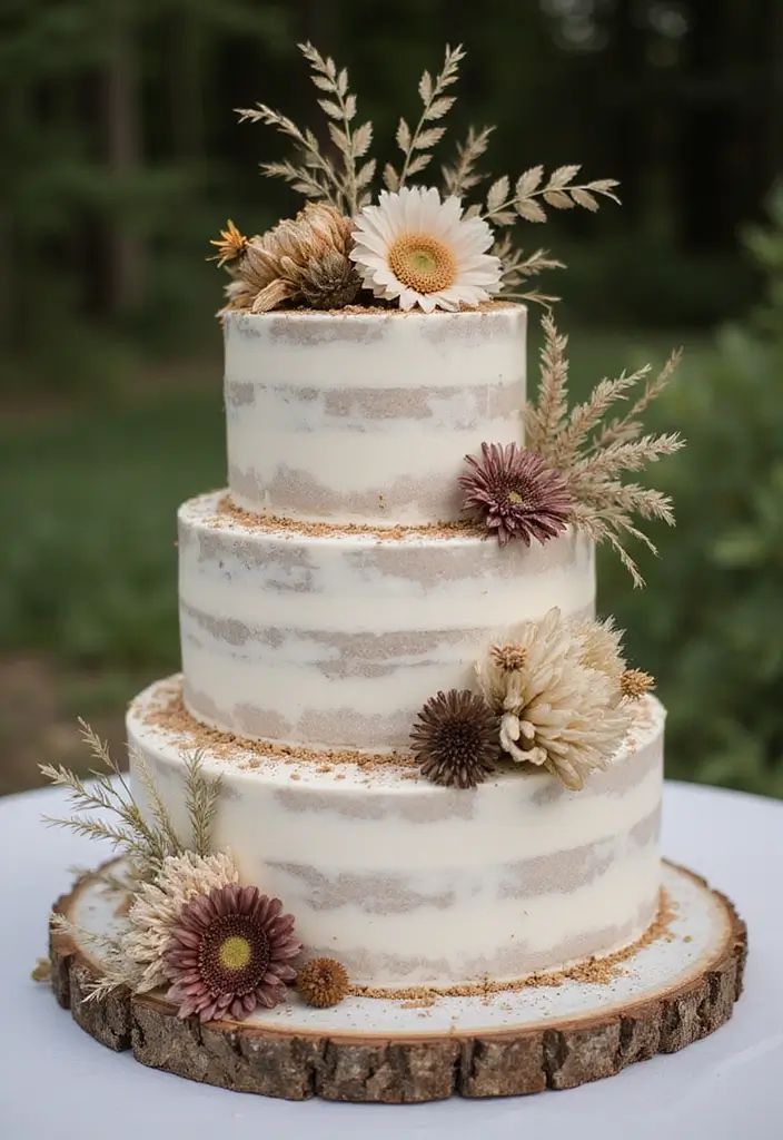 30 Floral Cake Ideas Blooming with Beauty and Elegance 88 30 Floral Cake Ideas Blooming with Beauty and Elegance - 14. Dried Flower Accents