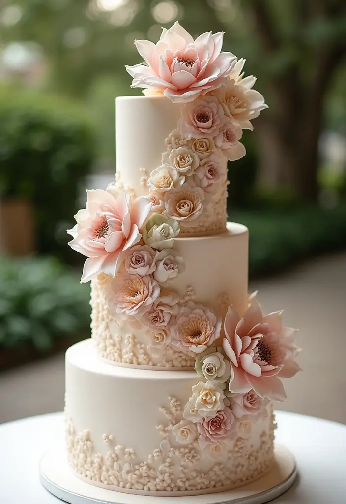 30 Floral Cake Ideas Blooming with Beauty and Elegance 100 30 Floral Cake Ideas Blooming with Beauty and Elegance - 16. Intricate Sugar Flower Details