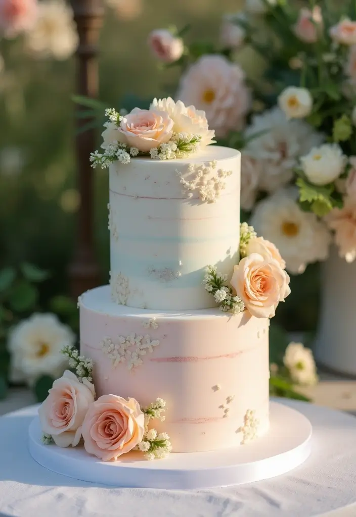 30 Floral Cake Ideas Blooming with Beauty and Elegance 107 30 Floral Cake Ideas Blooming with Beauty and Elegance - 17. Sweet Pastel Perfection