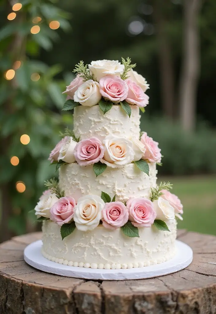 30 Floral Cake Ideas Blooming with Beauty and Elegance 8 30 Floral Cake Ideas Blooming with Beauty and Elegance - 2. Romantic Rose Garden Delight
