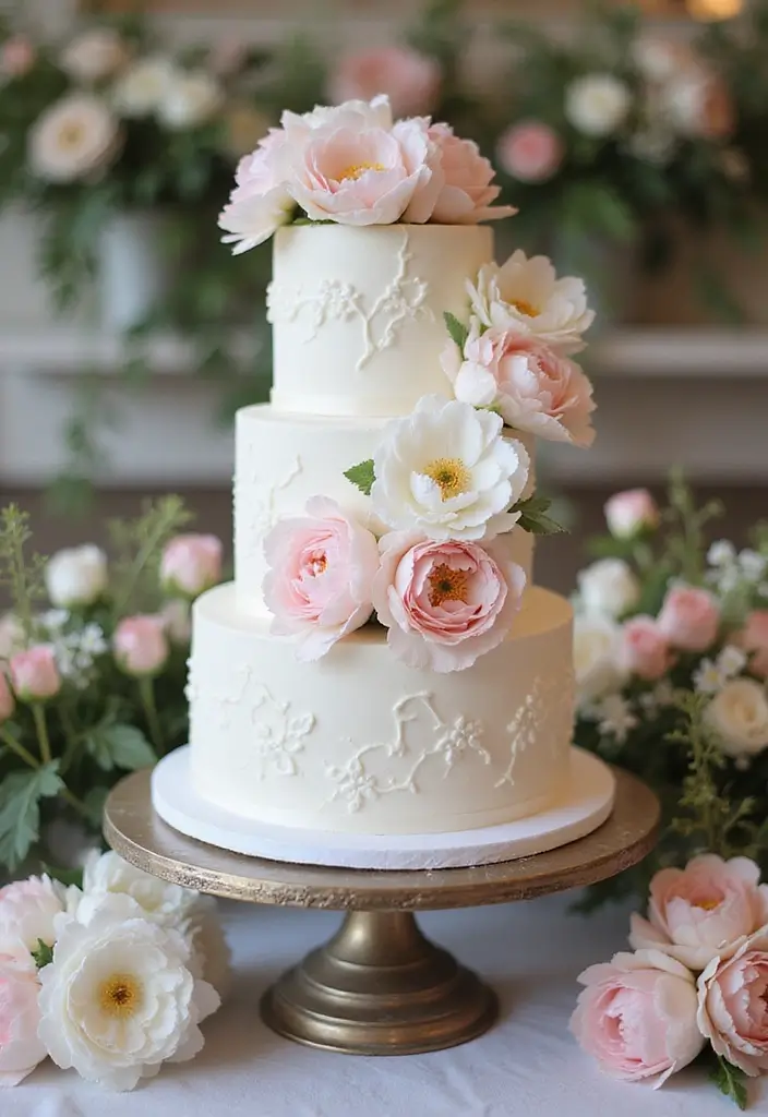 30 Floral Cake Ideas Blooming with Beauty and Elegance 29 30 Floral Cake Ideas Blooming with Beauty and Elegance - 5. Vintage Peony Perfection