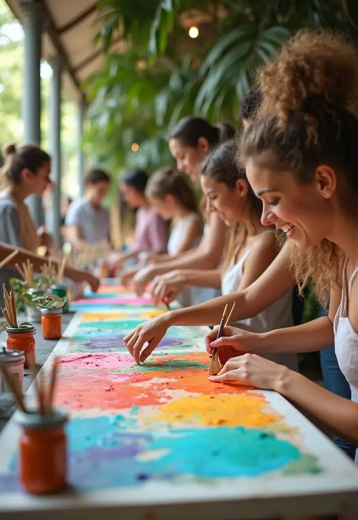 30 Fun Bridal Shower Game Ideas That Everyone Will Love - 28. Eco-Friendly Group Painting